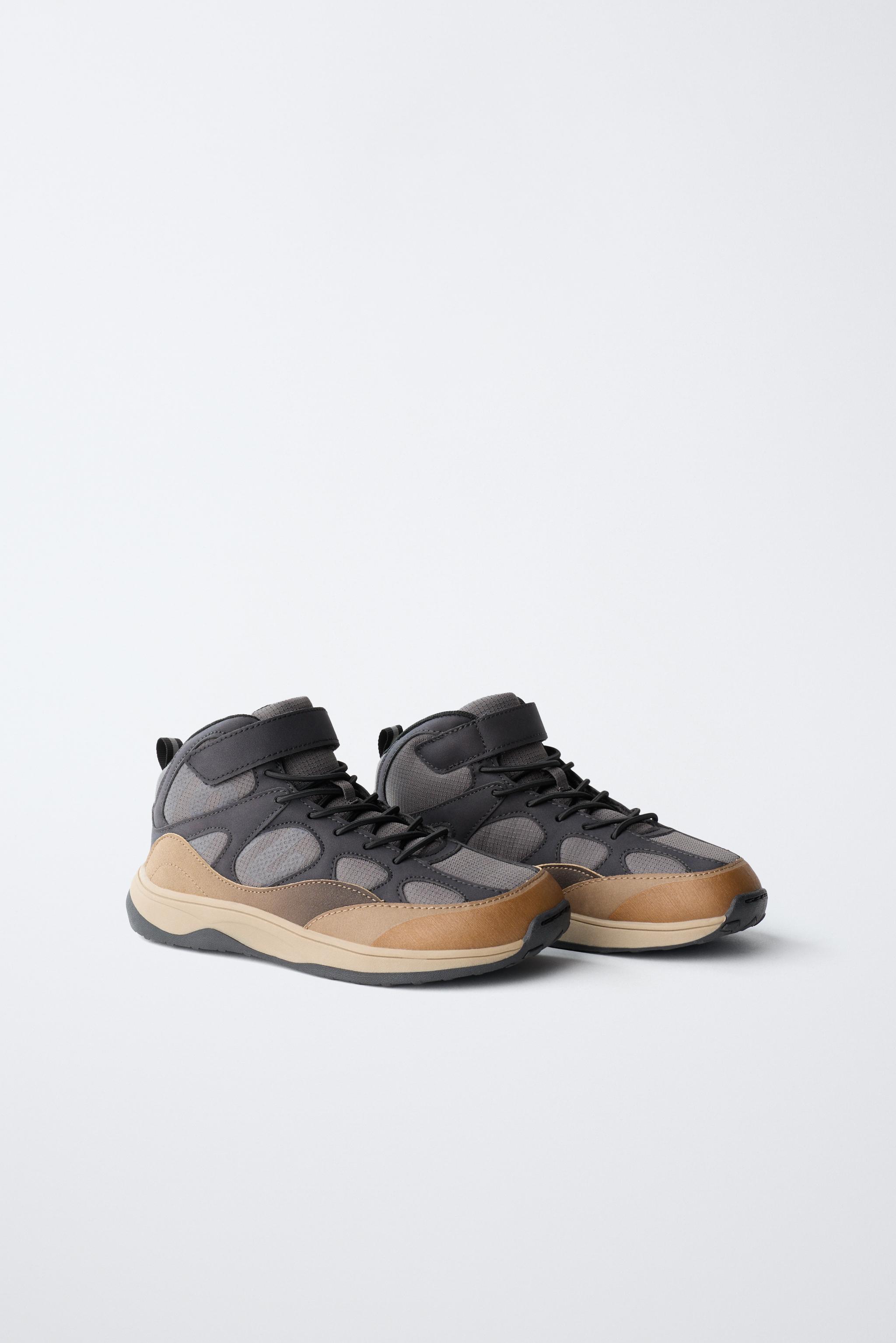 CONTRAST HIGH-TOP SNEAKERS